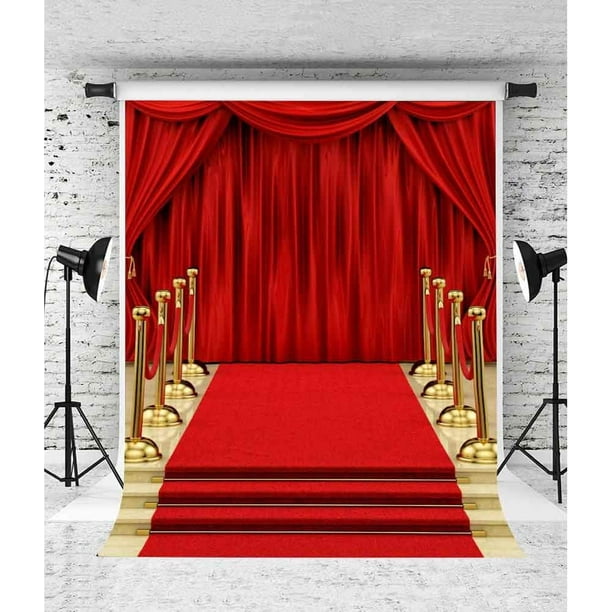 EOA 5x7ft rideau rouge fond Hollywood tapis rouge scène toile de