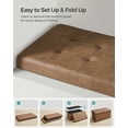 thumbnail image 4 of SONGMICS 30" Storage Ottoman Bench Folding Leather Ottoman Storage Footrest Hold up to 660lb Coffee Brown, 4 of 5
