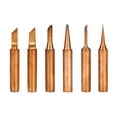thumbnail image 1 of Iron 6PCS Copper Soldering Iron Tips Replacement Solder Tip Lead-free Welding Head for 900M-T Soldering Rework Station Repair Tool Kit, 1 of 6