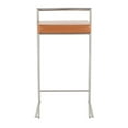 thumbnail image 6 of Fuji Contemporary Stackable Counter Stool In Stainless Steel With Camel Faux Leather Cushion - Set Of 2, 6 of 7