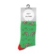 thumbnail image 2 of Festive Red Green Candy Cane One Size Cotton Blend Novelty Crew Socks, 2 of 2