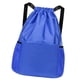 thumbnail image 3 of Mochila con cordón Jinwen resistente al agua con almacenamiento de bolsillo frontal Azul, 3 of 8