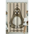 thumbnail image 1 of EREHome Cartoon Sloth Meditates Blackout Window Curtain Drapery Panels 52x84 inch one Piece, 1 of 1