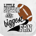 thumbnail image 4 of Inktastic Little Sister and Biggest Fan Football Player Girls Baby Bib, 4 of 4