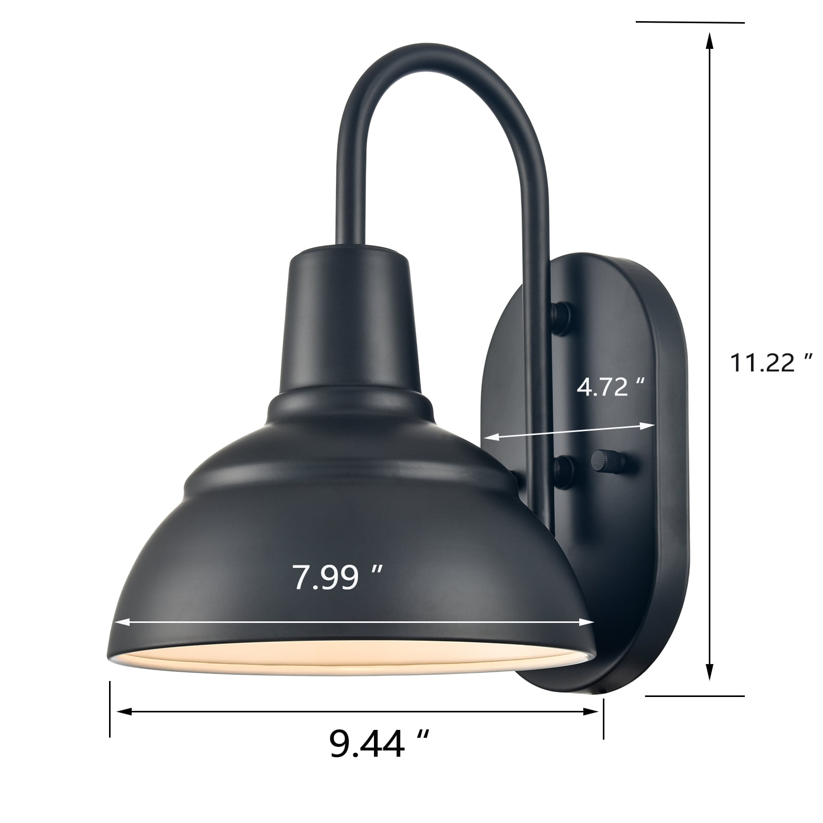 Moose Outdoor Proch Light Fixture Gooseneck Barn Light Black Patio Light 1-Light