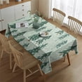 thumbnail image 2 of Light Green Christmas Tree and Snow Pattern Rectangle Tablecloth 60"x84",Waterproof Polyester Rectangle Table Cloth, Wipeable Spillproof Polyester Tablecloth for Dining, Camping, Indoor and Outdoor, 2 of 5