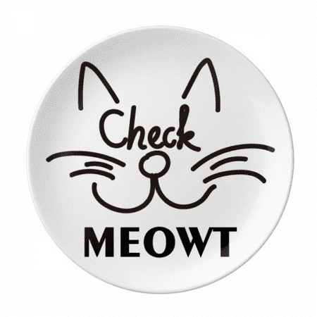 

Check Cat Face Beard Art Deco Fashion Plate Decorative Porcelain Salver Tableware Dinner Dish