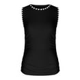 thumbnail image 7 of TKLPEHG Sleeveless Tank Tops for Women Crew Neck Basic Tank Top Lightweight Casual Comfy Summer Clothes Solid Color Fashion Sleeveless T Shirt Loose Blouses (Black,S), 7 of 7
