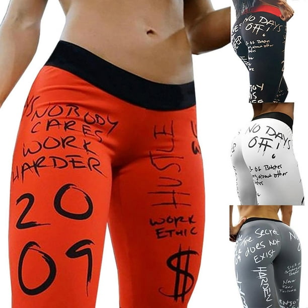 Women Fitness Legging Letter Printed Sexy Fitness Bottom Pants Sports Yoga  Pants Workout Clothes 