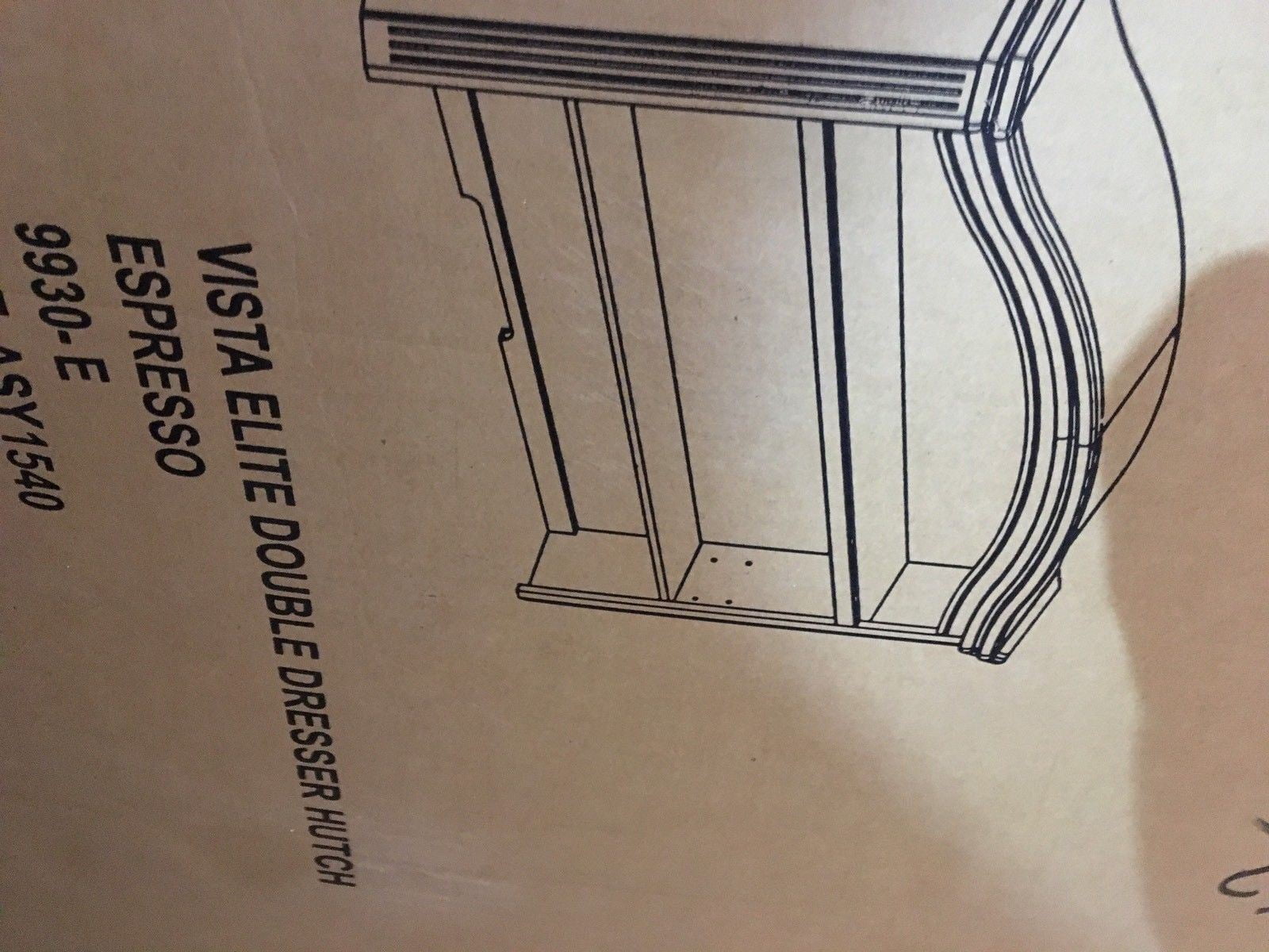 Sorelle 9930 E Vista Elite Double Dresser Hutch Espresso Rare