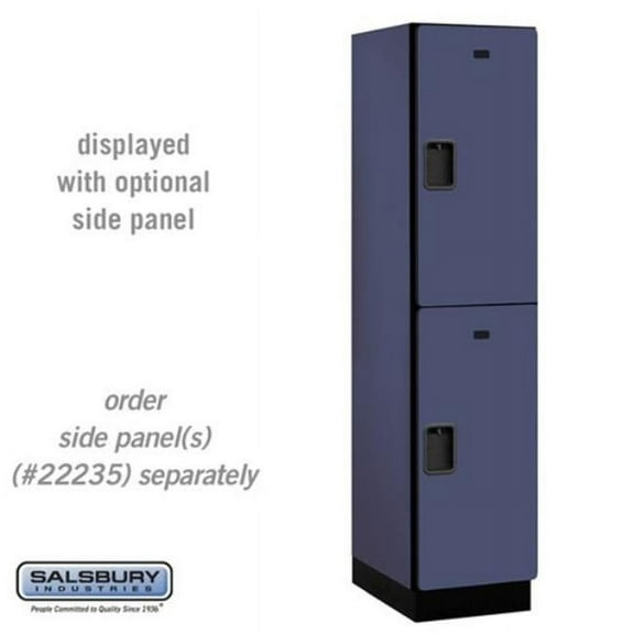Salsbury Industries 18-22161BLU 18 in. Wide Double Tier Designer Wood Locker, Blue - 1 x 6 ft. x 21 in.