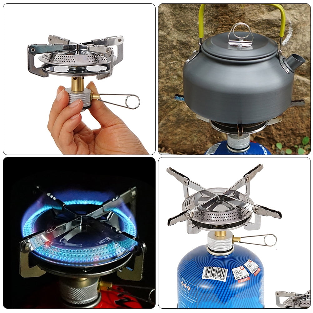 Soimiss Portable Gas Burner Stainless Steel Camping Stove for Outdoor Adventures 1Pcs