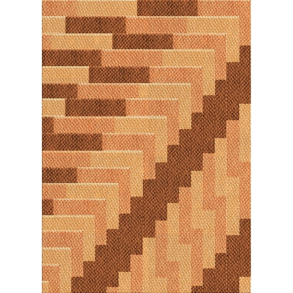 Ahgly Company Machine Washable Indoor Rectangle Transitional Beer Orange Area Rugs, 2' x 3'
