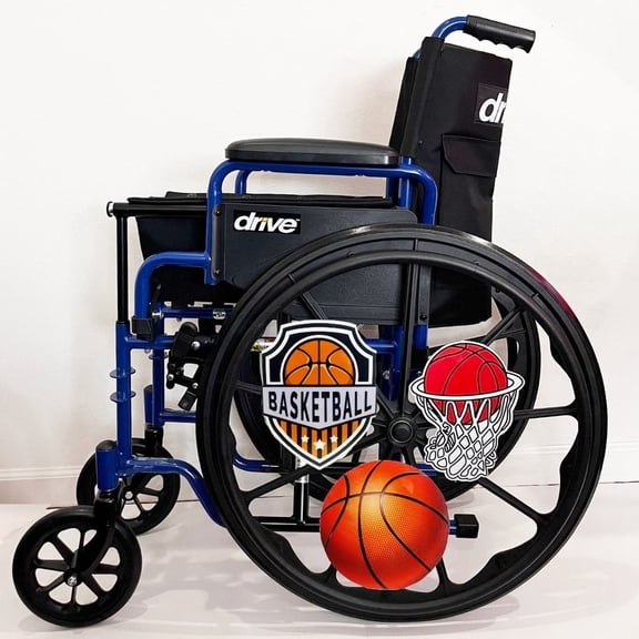 Wheelchair Accessories, Designer Wheel Covers, Cherrywheels Charms, Easy Install/Remove (Basketball)