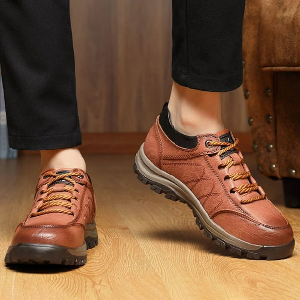 Zapatos De Escalada Zapatos gruesos casuales para hombres Zapatos para correr de cuero ligeros para viajes al aire libre DQrwqpou Tenis De Mujer Tenis De Hombre