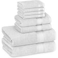 thumbnail image 3 of Adobella 8-Piece Bath Towel Set, Premium Combed Cotton, White (Set of 8), 3 of 4
