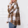 thumbnail image 2 of AELand Flannel Plaid Shirt for Women Button Down Jackets Long Sleeve Shackets Ladies Blouses Coat, 2 of 8