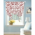 thumbnail image 2 of Red Boho Flower Tie Up Curtains for Window, Thermal Insulated Balloon Shade Adjustable Rod Pocket Curtains Valance Panels for Kitchen Bathroom Cafe 52 x 63 Vintage Paisley Farmhouse Pattern, 2 of 6