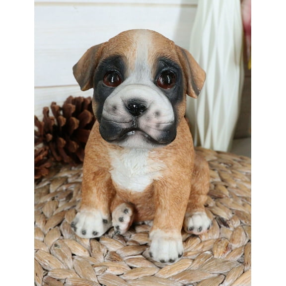 Lifelike Fawn Boxer Puppy Dog Sitting Figurine Pet Pal Pedigree Dogs Canine