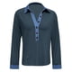 thumbnail image 4 of Camisas de manga larga for mujer, cuello de mezclilla, costura de retales, sudadera, Tops casuales, jersey, 4 of 5