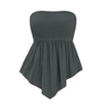 thumbnail image 7 of Jerdar Women's Smocked Tube Tops Flowy Ruffle Sleeveless Peplum Bandeau Babydoll Cami Tank M, 7 of 7