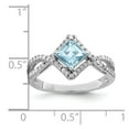 thumbnail image 4 of Primal Silver Sterling Silver Rhodium Diamond and Light Swiss Blue Topaz Ring, 4 of 5