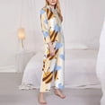 thumbnail image 3 of Pofeuu A Bee Print Womens Pajamas Set Long Sleeve Sleepwear Button Down Nightwear Soft Pj Lounge Sets Button Down Pajamas Women-Medium, 3 of 7