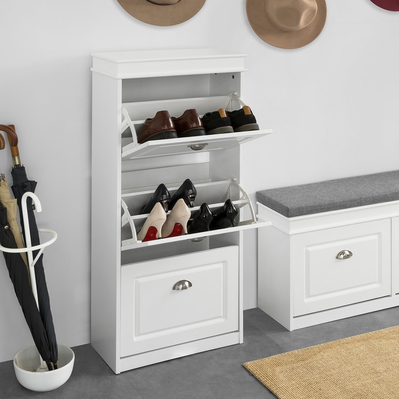 SoBuy FSR94 W 3 Drawers Shoe Cabinet Shoe Rack Shoe Storage Cupboard Organizer Unit Walmart