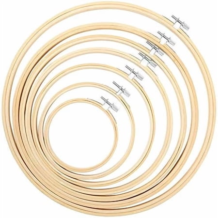 7 Pieces 7 Sizes Embroidery Hoops Set 4 inch to 12 inch Circle Cross Stitch Hoop Rings for Craft Sewing and Home Ornaments