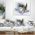 thumbnail image 3 of Designart Cute Kitten on Blue Watercolor - Animal Throw Pillow - 18x18, 3 of 4