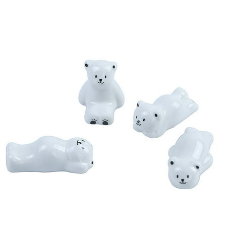 

Cute Bear Ceramic Chopsticks Holder Rest Forks Spoons Knives Porcelain Chopsticks Stand For Party Dinner Restaurant Dinnerware Decoration-white bear-4 Set