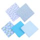 thumbnail image 2 of 5 Piezas de Tela de Acolchado de para de Bricolaje Decoración de Material Hecho Azul claro Gloria Tela de algodón de flor de ciruelo, 2 of 8