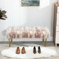 thumbnail image 4 of Home Soft Things Jacquard Faux Fur Ottoman - Pink - 46"x16"x22", 4 of 8
