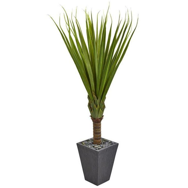 5.5 ft. Spiky Agave Artificial Plant in Slate Planter