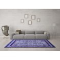 thumbnail image 2 of Tapis Moderne Abstrait Bleu Lavable en Machine, wshabs531blu, 2 of 4