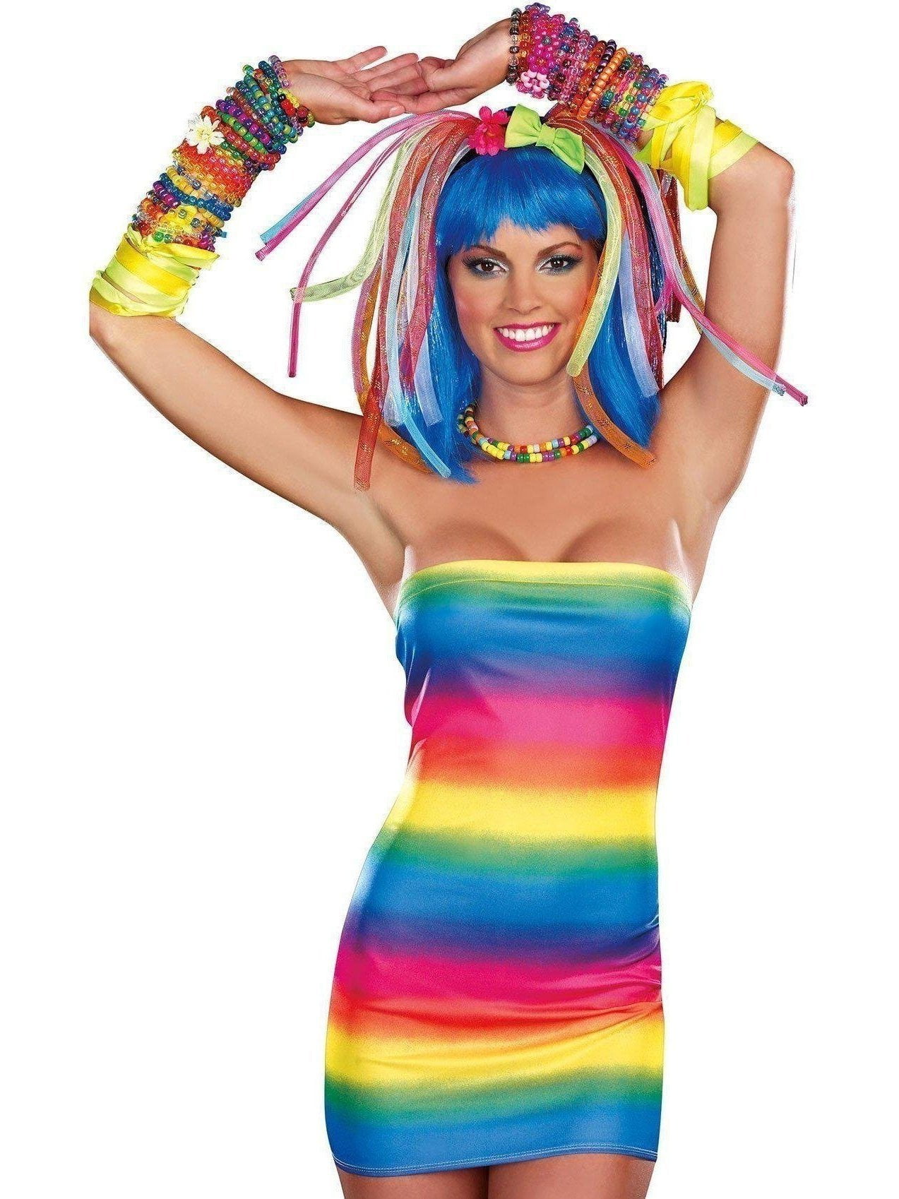 Dreamgirl DSDG8877 Rainbow Kandi Kid Rave Costume Multi / S Walmart