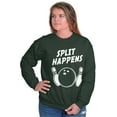 thumbnail image 3 of Split Happens Bowling League Nerd Sweatshirt for Men or Women Brisco Brands X, 3 of 6