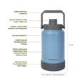 thumbnail image 2 of Swiss Tech 64oz Krug Stainless Steel Water Bottle Jug with Chug Cap and Silicone Boot, Blue, 2 of 14