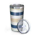 thumbnail image 2 of Blue Tan and White 10oz Tumblers Stainless Steel Tumbler with Lid and Straw,Vacuum Insulated Double Wall Travel Tumbler Cups with Cleaning Brush for Coffee, Tea, 2 of 4