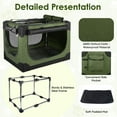 thumbnail image 3 of Soft Small Dog Crate - 24 inch Portable Travel Puppy Crate for Small Pets or 2 Cats, Collapsible Pet Carrier with 4 Mesh Doors, Car Kennel for Dogs with Handle for Indoor and Outdoor, Green, 3 of 8