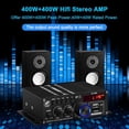 thumbnail image 3 of Audio Power Amplifier,Home Stereo Amplifier Receiver,Hifi Stereo AMP Speaker Bluetooth 5.0 Amp Receiver with 12V 5A Power Supply,Remote Control,FM Antenna for Car Home Bar Party, 3 of 7