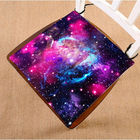 

PHFZK Cosmos Cosmic Chair Pad Abstract Nature Universe Galaxy Nebula in Deep Outer Space Bule Purple Pink Seat Cushion Chair Cushion Floor Cushion Two Sides Size 16x16 inches