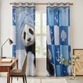thumbnail image 5 of Kitchen Curtains 84 Inch Length 2 Panels, Funny Panda Grommets Window Treatment Curtain, Cute Art Modern Lovely Animals on Showering Blue Thermal Curtains Drapes for Living Room/Bathroom, 5 of 9