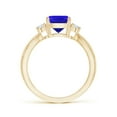 thumbnail image 2 of ANGARA Natural Cushion 1.5 ct Tanzanite Split Shank Ring with Rope Detailing in 14K Yellow Gold for Women (Size-7mm) | December Birthstone, Anniversary Jewelry Gift for Women | Natural Tanzanite Ring, 2 of 9