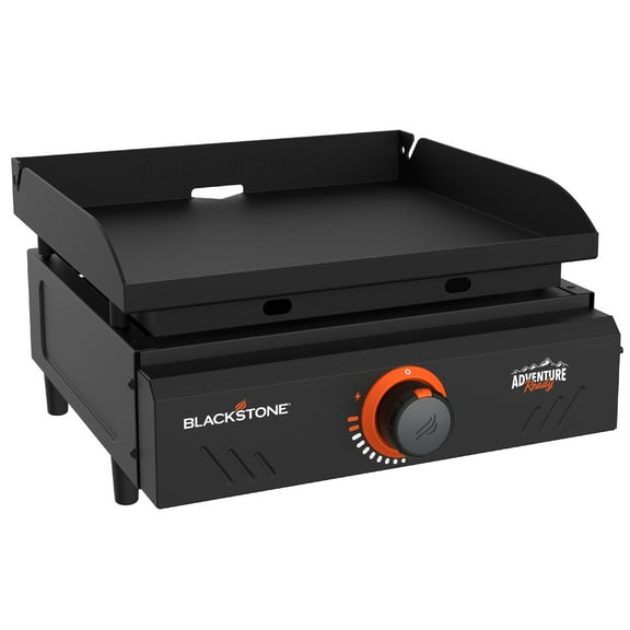 Blackstone Adventure Ready Outdoor Griddle, Single Burner 17" Propane Flat Top Grill, Black