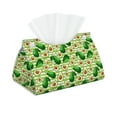 thumbnail image 2 of Lsque Avocado Green Striped Printed Long Tissue Box Cover Holder, Facial Paper Organizer Dispenser,Triangle with Bottom Belt, PVC Leather Decorative Organizer, 2 of 9