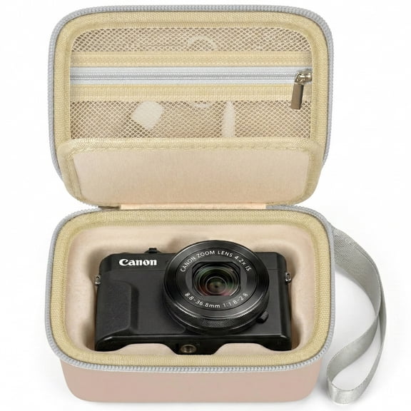 Case for Canon PowerShot SX740/ G7X Mark III/ 4K Digital Camera, Point and Shoot Camera Bag With Padded Divider Holds SD Cards-Pink(Box Only)