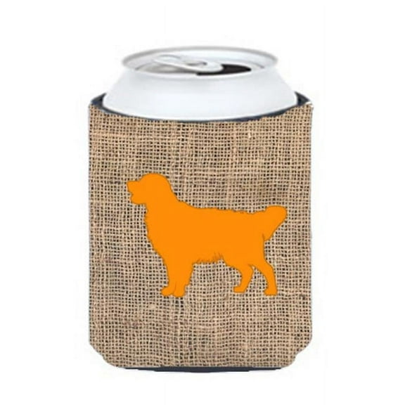 Golden Retriever Burlap And Orange Can Or Bottle Hugger