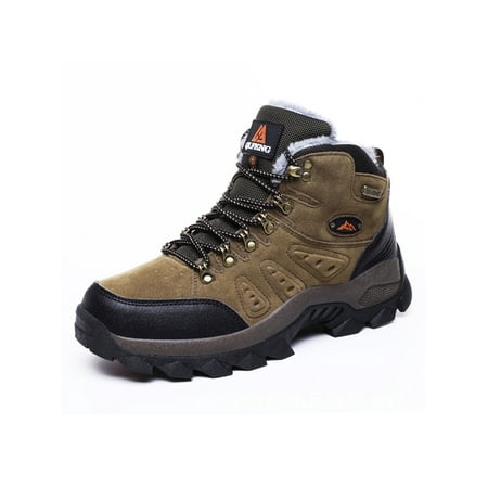 

Daeful Womens Athletic Sneakers Lace Up Hiking Boot Outdoor Work Boots Climbing Lightweight With Lined Non-slip Sport Shoes Brown With Lined 9/7.5