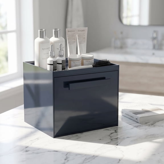 Disposable Face Towel Storage Box Compatible with Clean Skin Club Clean Towel XL Acrylic Cosmetic Organizer Container Box Facial Towels Holder with Drawer Wall-Mounted (Glossy Black)